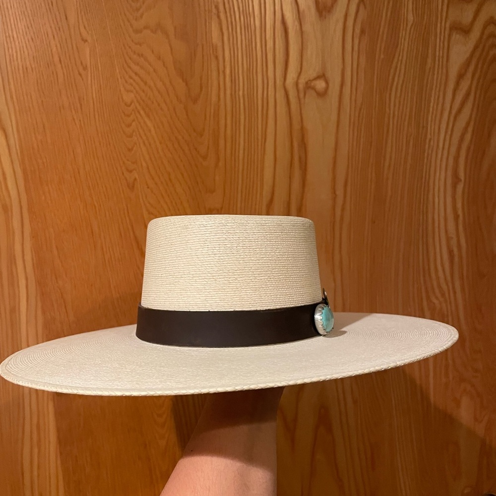 Atwood Nevada Turquoise Palm Leaf Flat Brim Hat - Picture 2 of 9